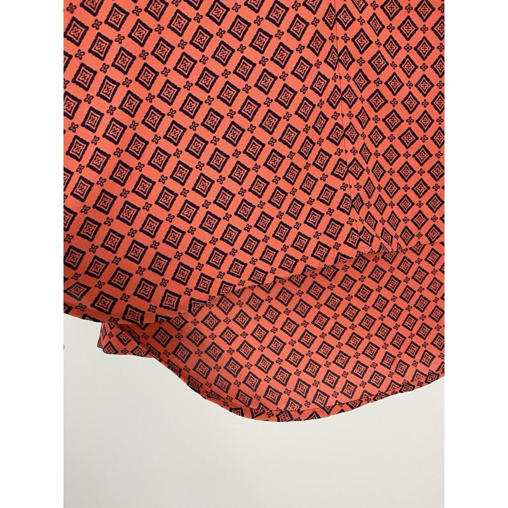 Pleione V Neck Blouse Womens Size S Geometric Print High Low Hem Pullover - Picture 5 of 8